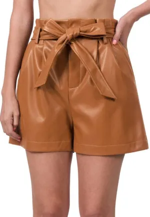 Jessie, leather short, brown