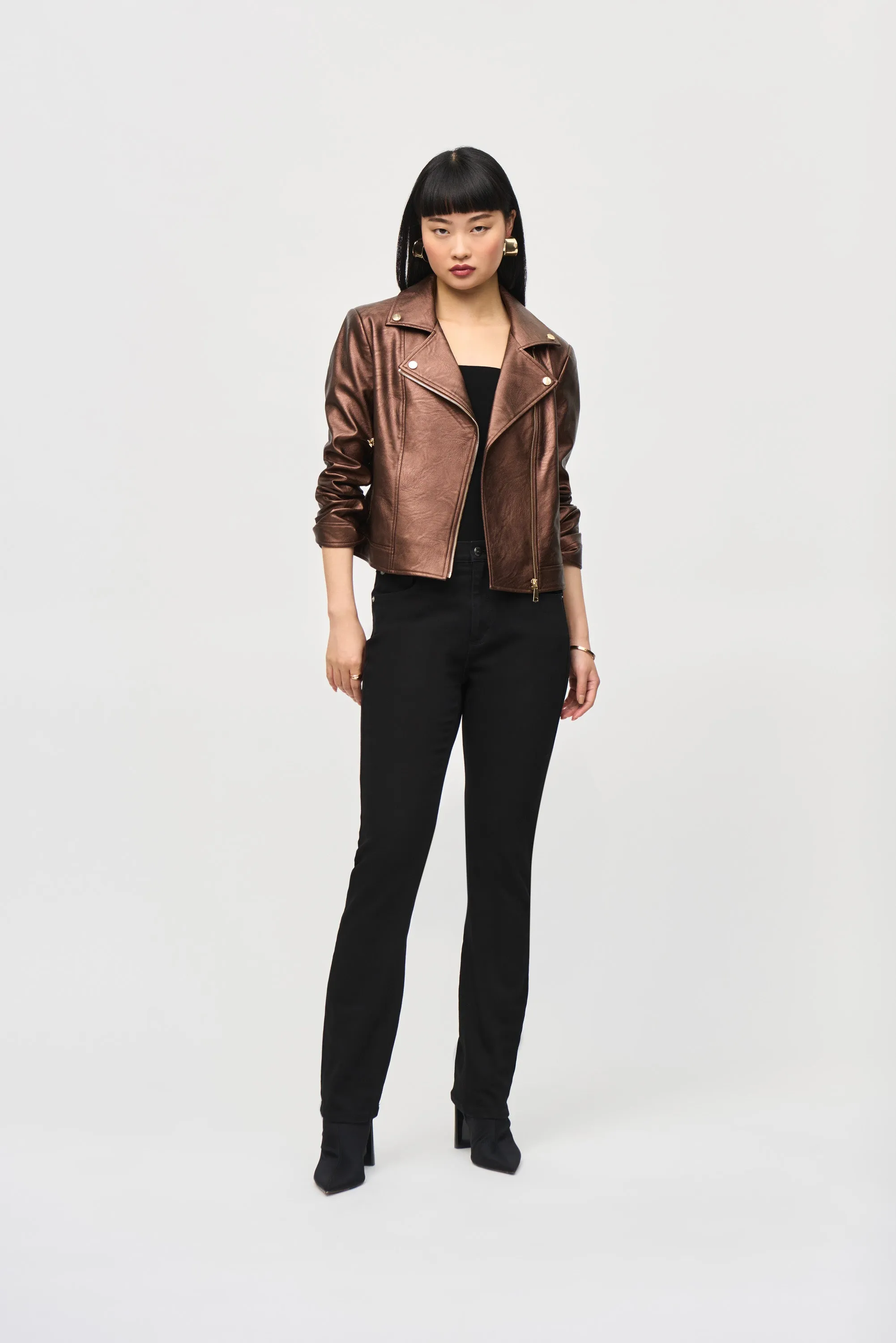 Joseph Ribkoff - 234902 Metallic Biker Jacket