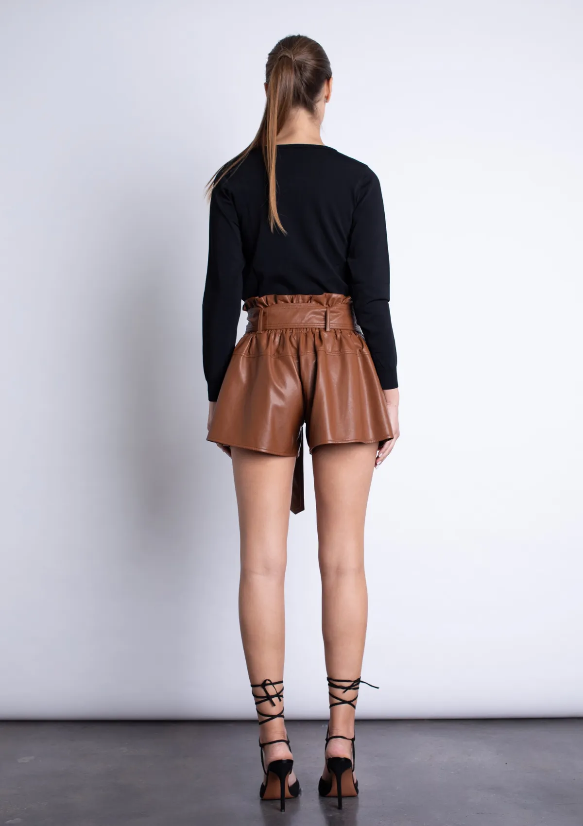 Juana Vegan Leather Shorts - Intense Rust