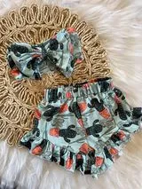 Kids Cactus Print Ruffle Shorts