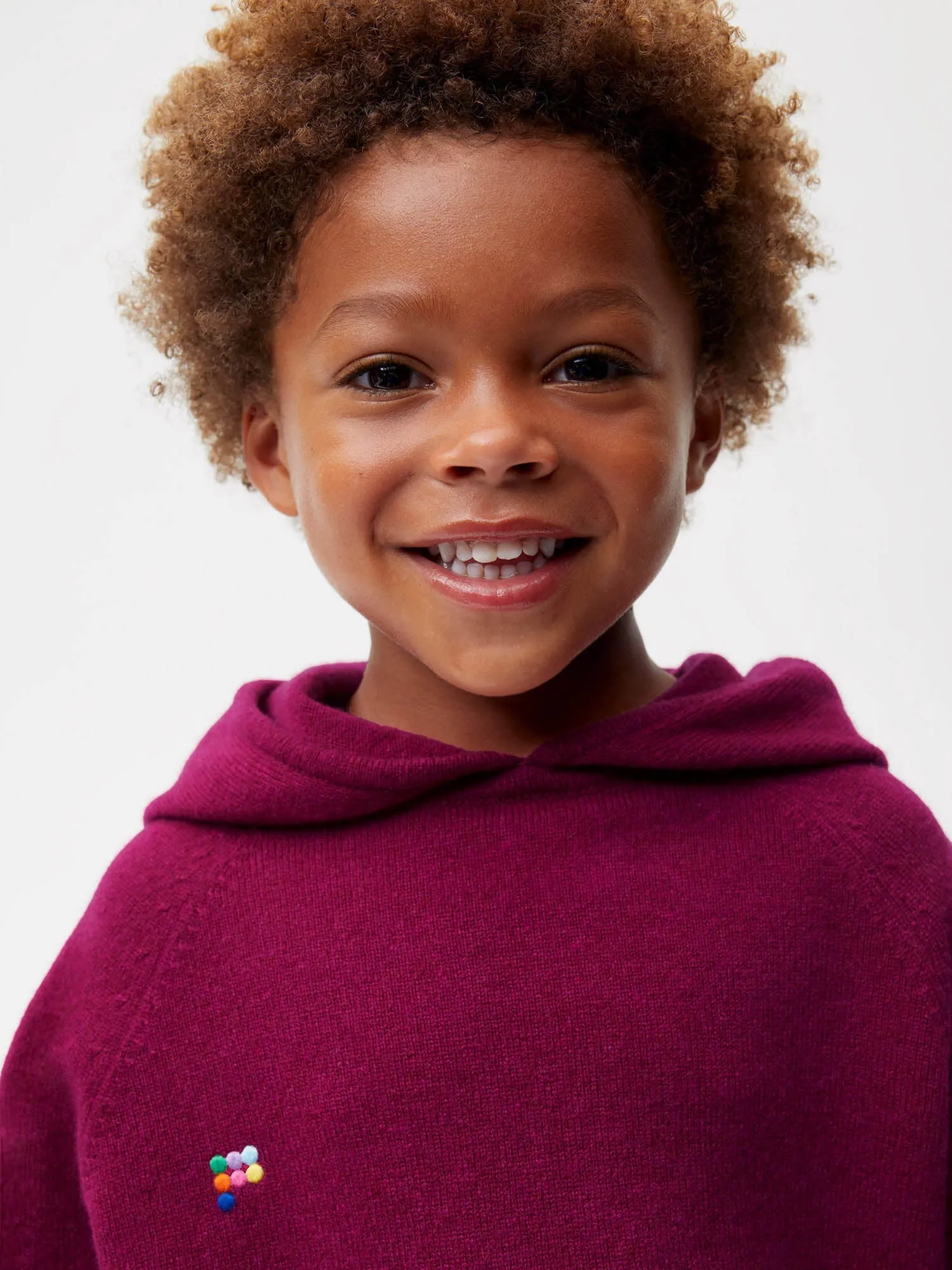 Kids' Recycled Cashmere Hoodie—plum purple