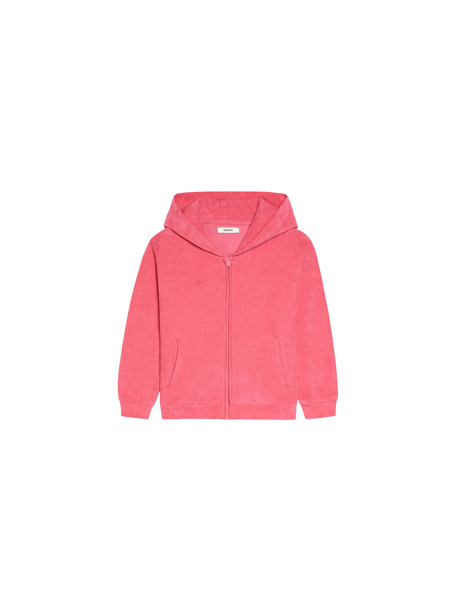 Kids Towelling Zipped Hoodie—lotus pink