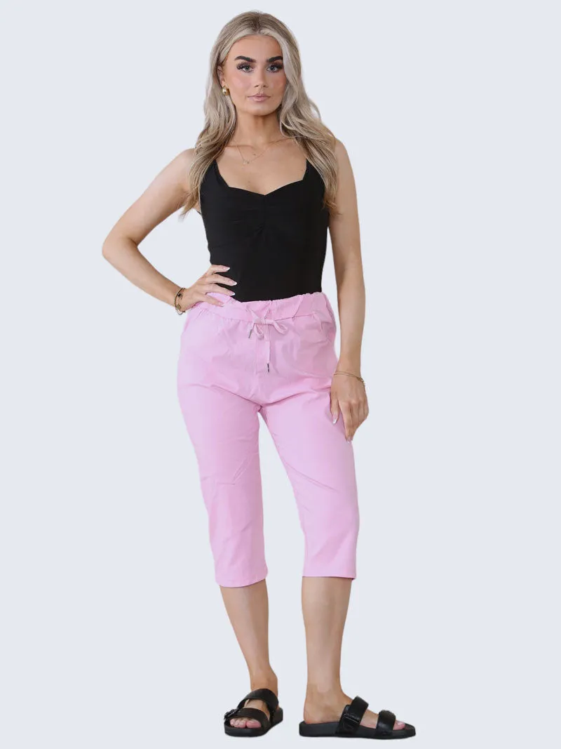 Ladies Plain Magic Italian Shorts