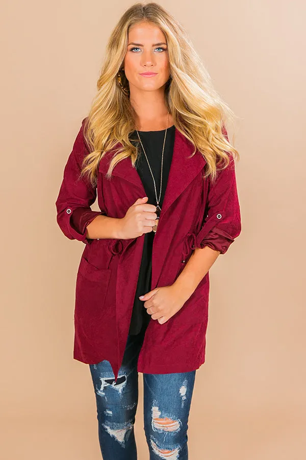 Latte All Day Lightweight Parka in Wine