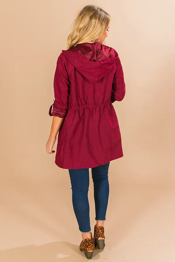 Latte All Day Lightweight Parka in Wine