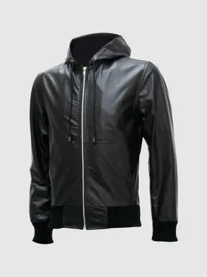 Leather Jacket With Hoodie