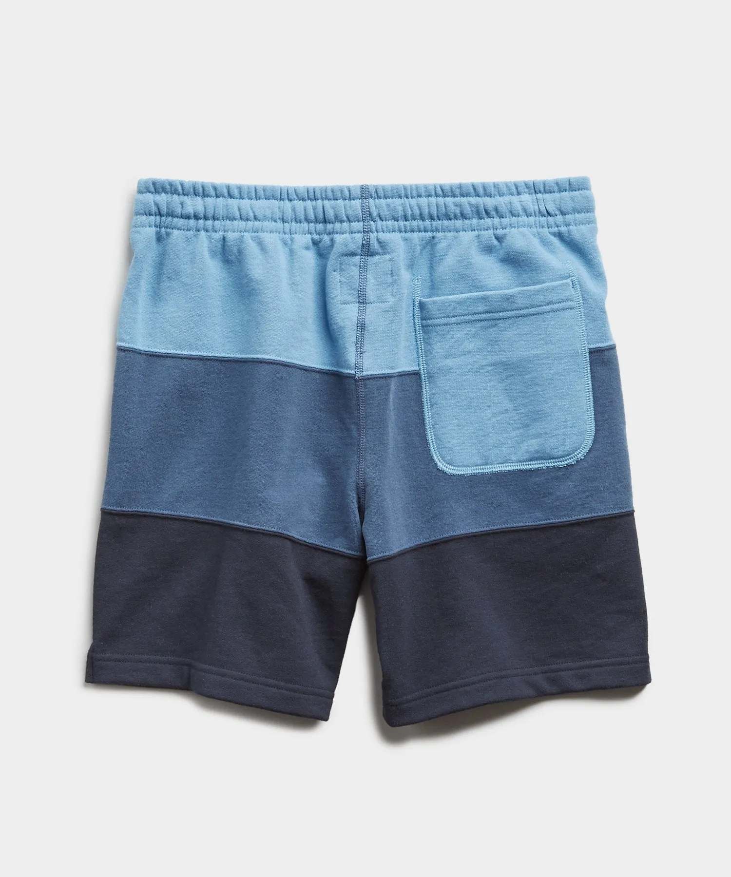 Lightweight Pieced Stripe Warm Up Short in Lakeside Blue