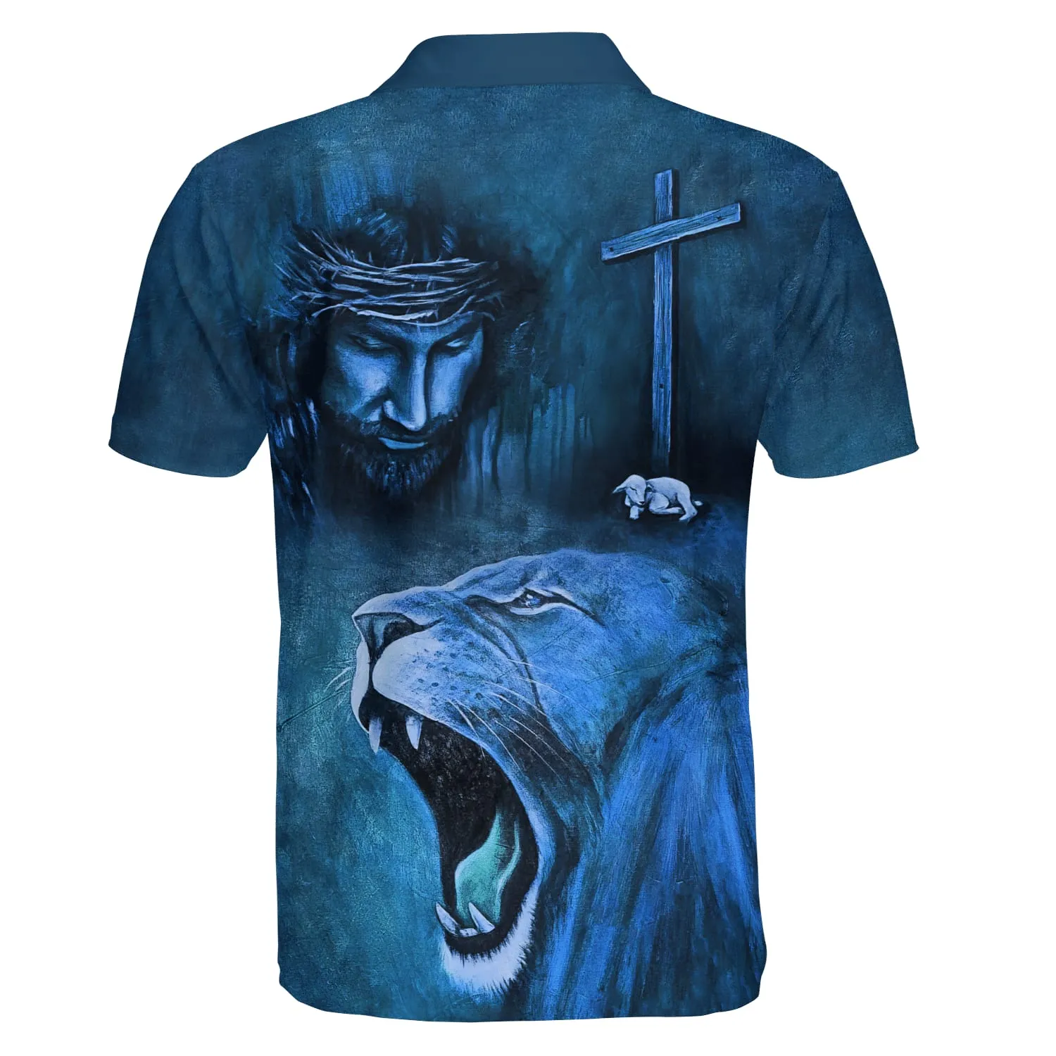 Lion Jesus And Lamb Polo Shirt - Christian Shirts & Shorts