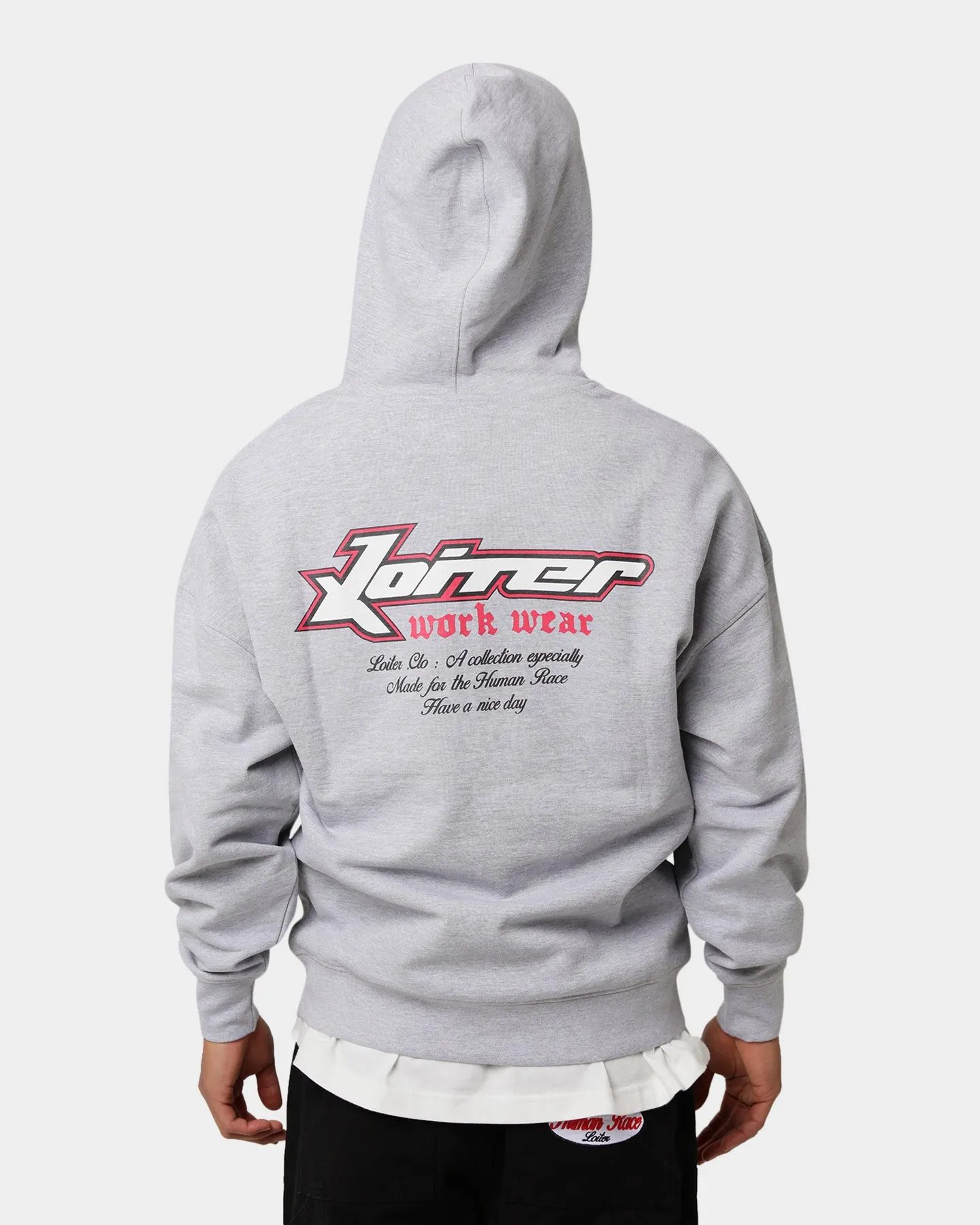 Loiter Work Wear Hoodie Light Grey