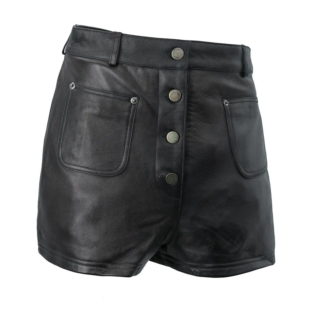 Maleni Womens Leather Shorts