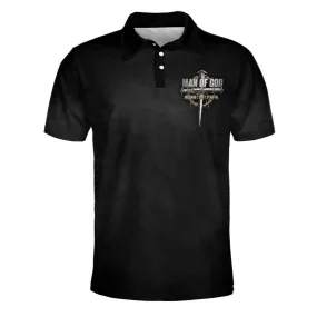 Man Of God Husband Dad Papa Cross Polo Shirt - Christian Shirts & Shorts