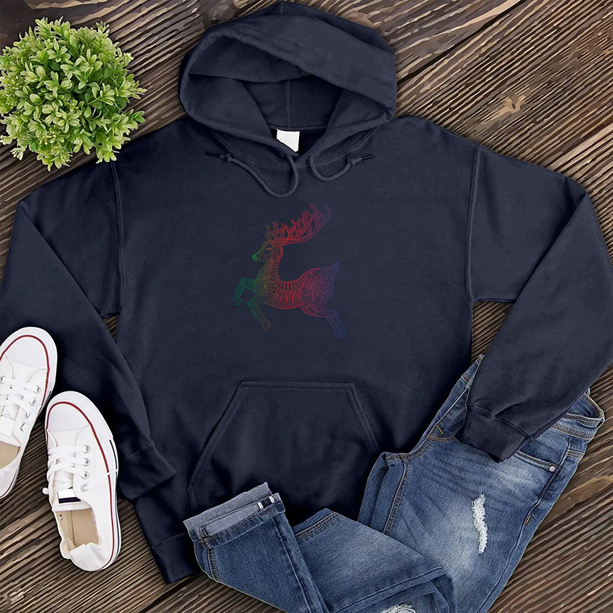 Mandala Reindeer Hoodie