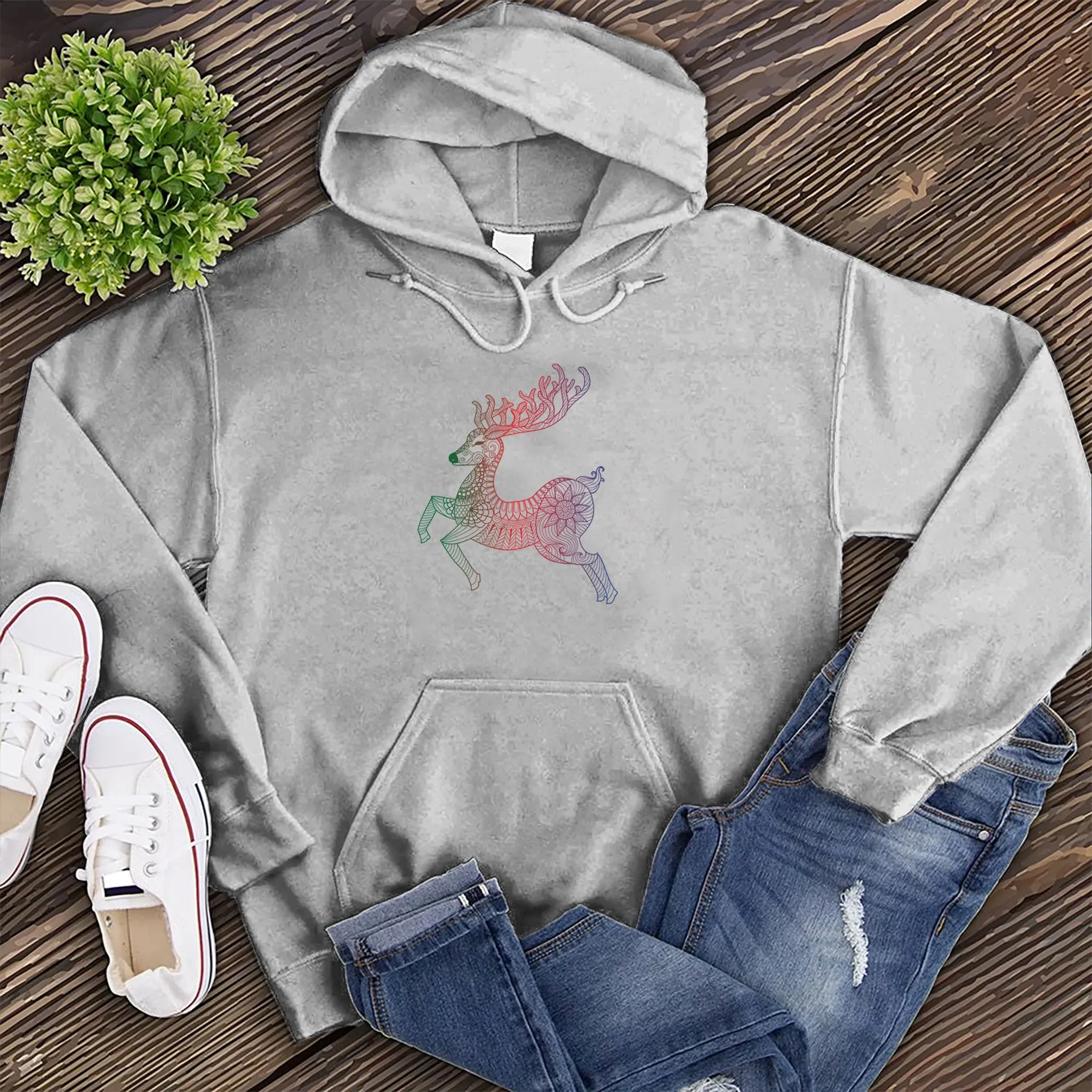 Mandala Reindeer Hoodie