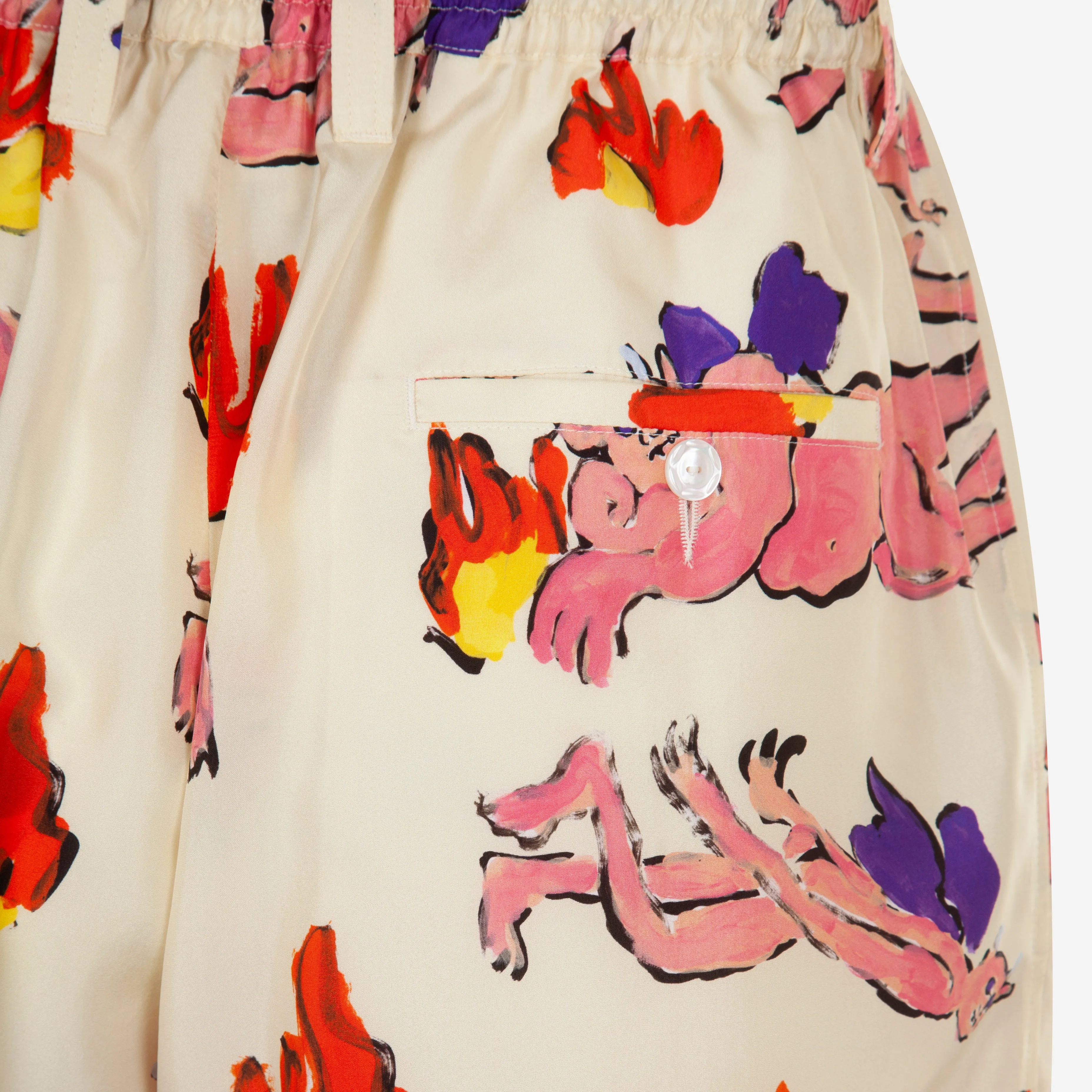 Marni Silk Graphic Print Shorts