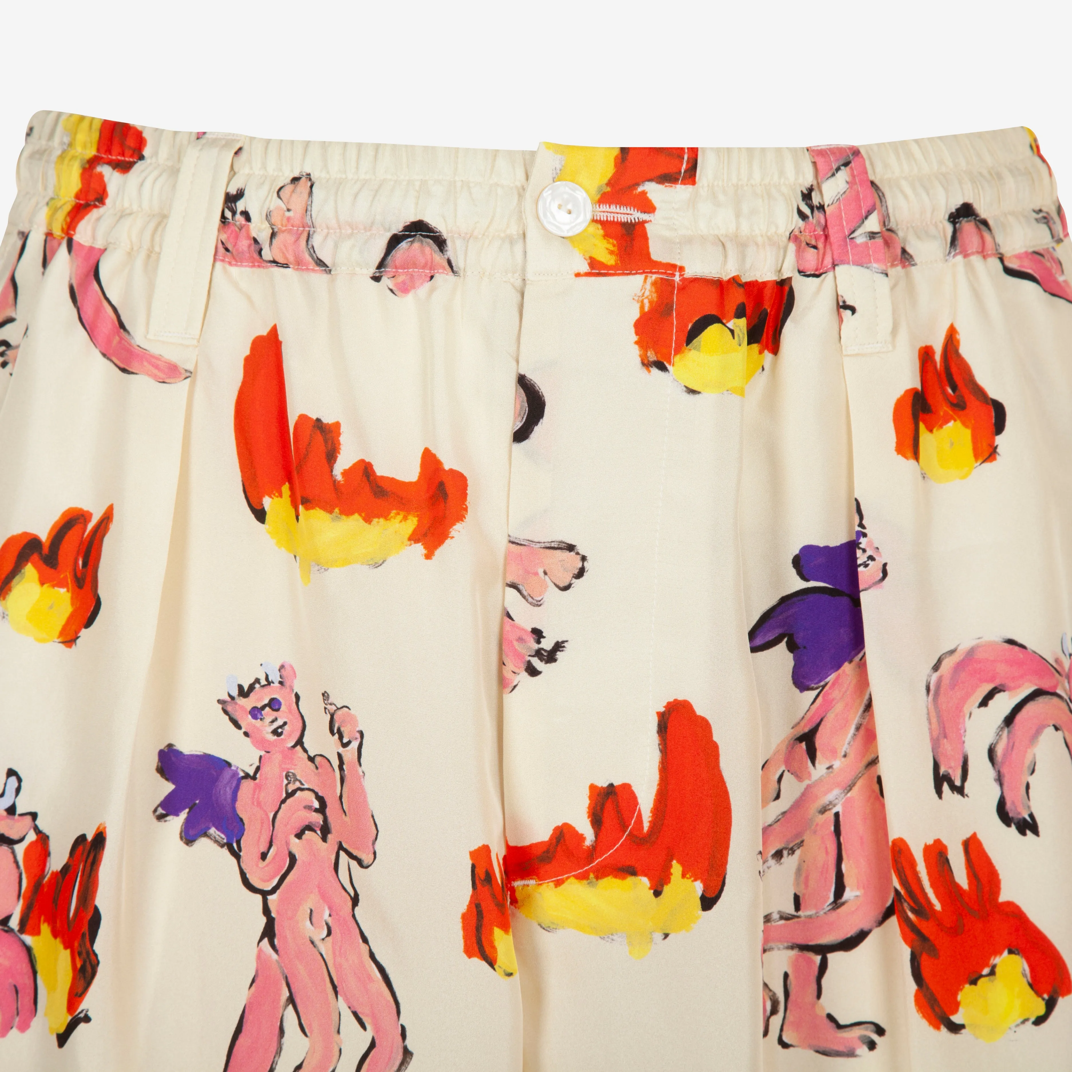 Marni Silk Graphic Print Shorts