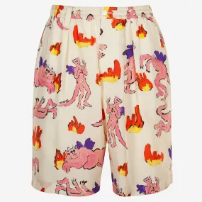 Marni Silk Graphic Print Shorts