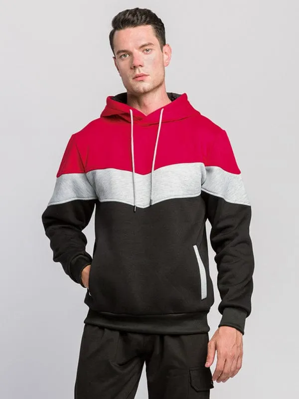 Men's Color Contrast Hoodie Sweatshirt