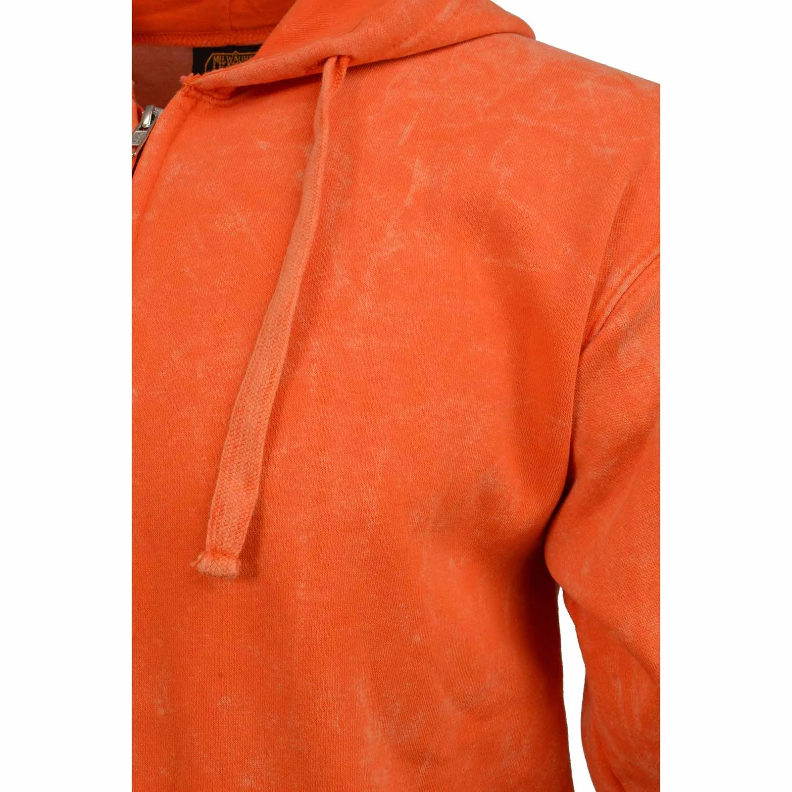 Milwaukee Leather MNG11687 Men's Orange High-Visibility Zipper Front Premium Cotton Hoodie