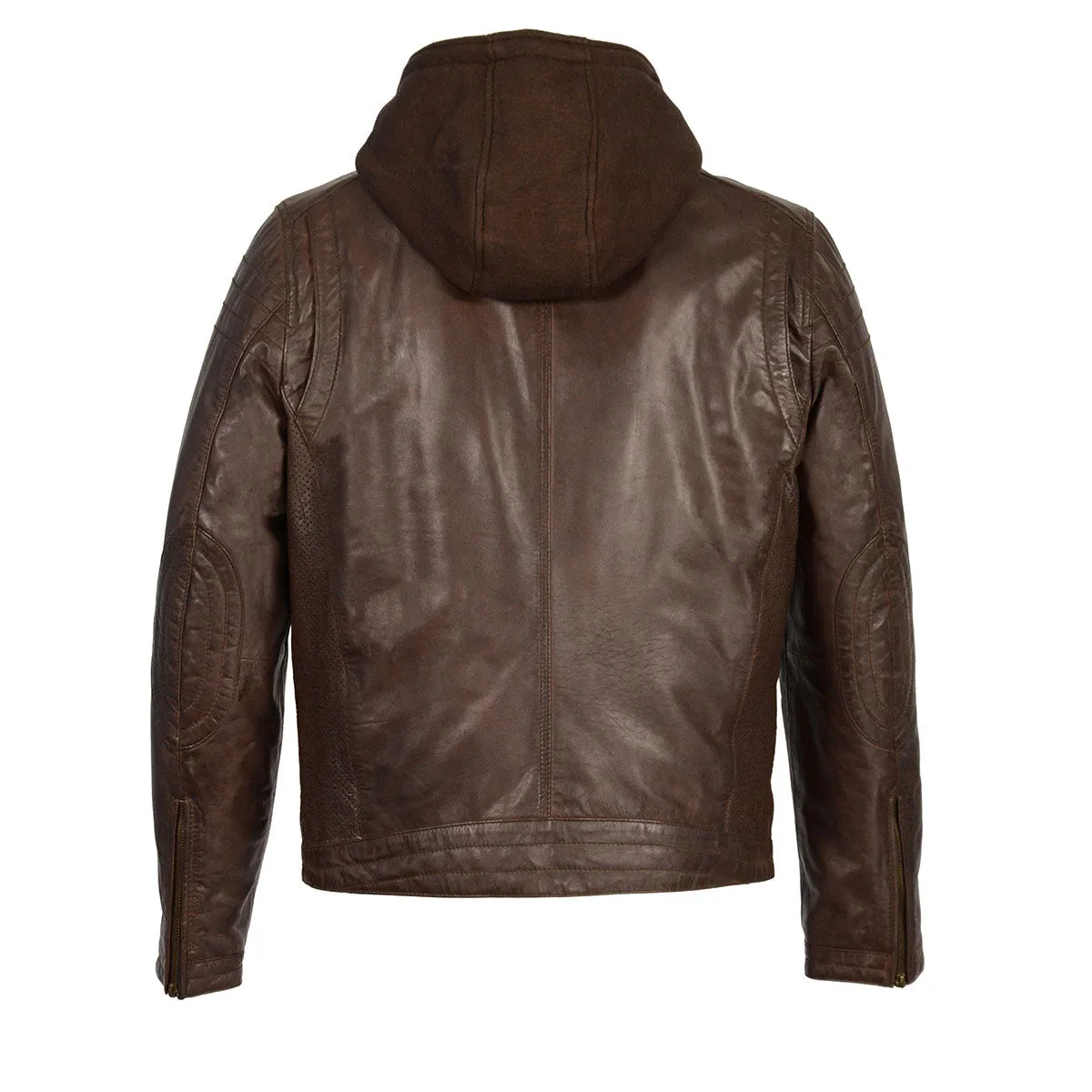 Milwaukee Leather SFM1845 Men's Brown Fashion Casual Leather Jacket with Removable Hoodie