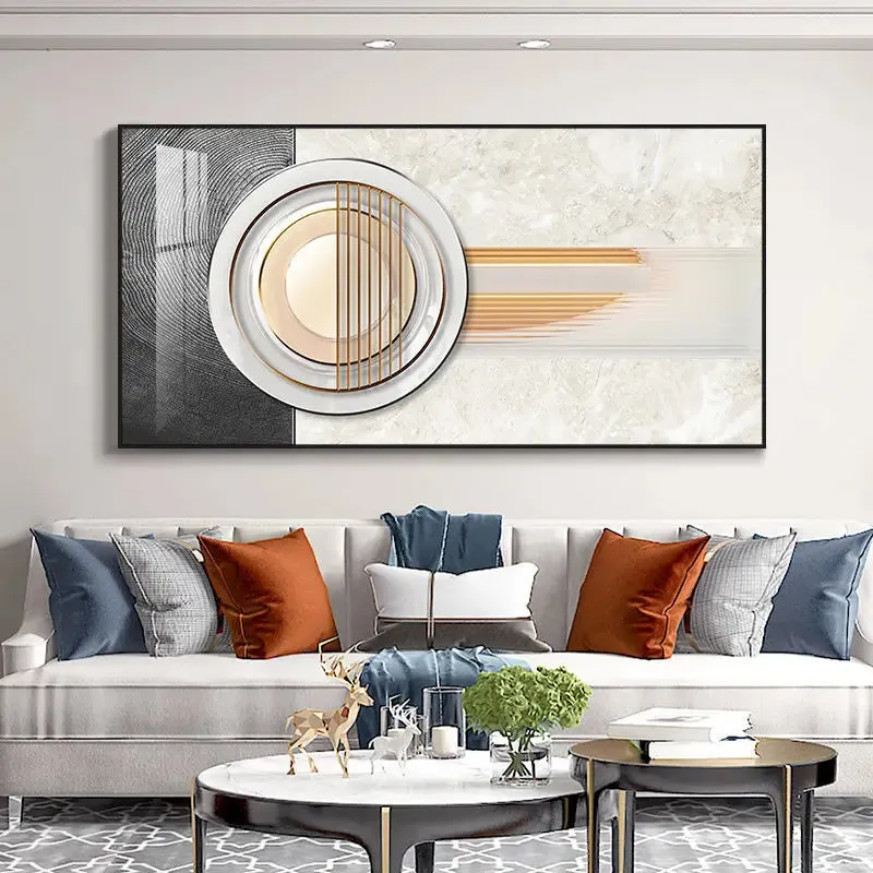 Modern Aesthetics Abstract Sun & Moon Wall Art Fine Art Canvas Prints Pictures For Luxury Loft Living Room Dining Room Lifestyle Art Decor