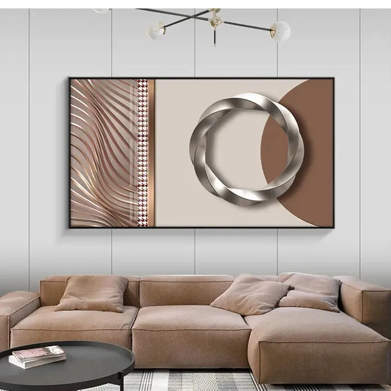 Modern Aesthetics Abstract Sun & Moon Wall Art Fine Art Canvas Prints Pictures For Luxury Loft Living Room Dining Room Lifestyle Art Decor