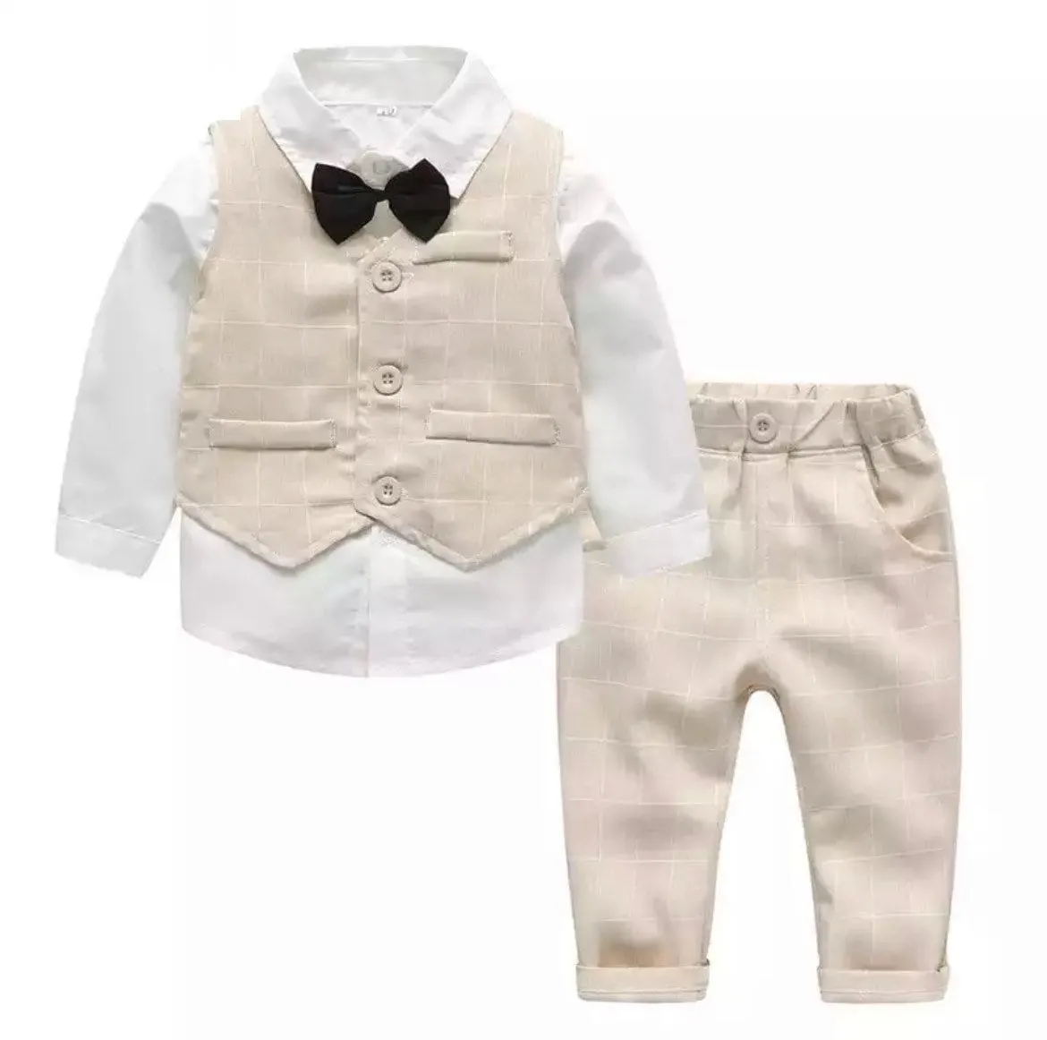 Monaco - Baby Boy Linen Look Suit Set, Blue