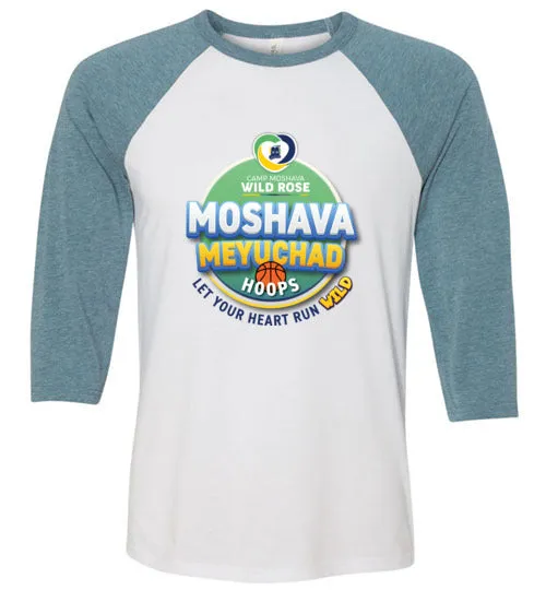 Moshava Wild Rose 3/4 Sleeve Baseball T-Shirt - Hoops