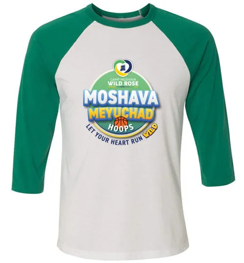 Moshava Wild Rose 3/4 Sleeve Baseball T-Shirt - Hoops