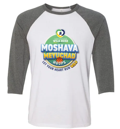 Moshava Wild Rose 3/4 Sleeve Baseball T-Shirt - Hoops