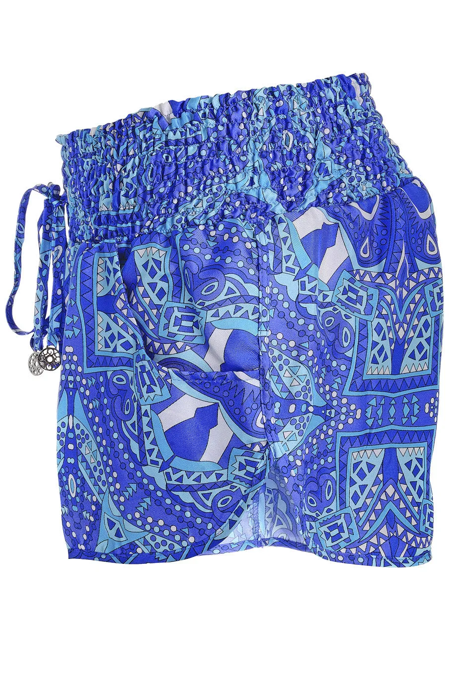 MY JEMMA JADIE Indigo Print Silk Shorts