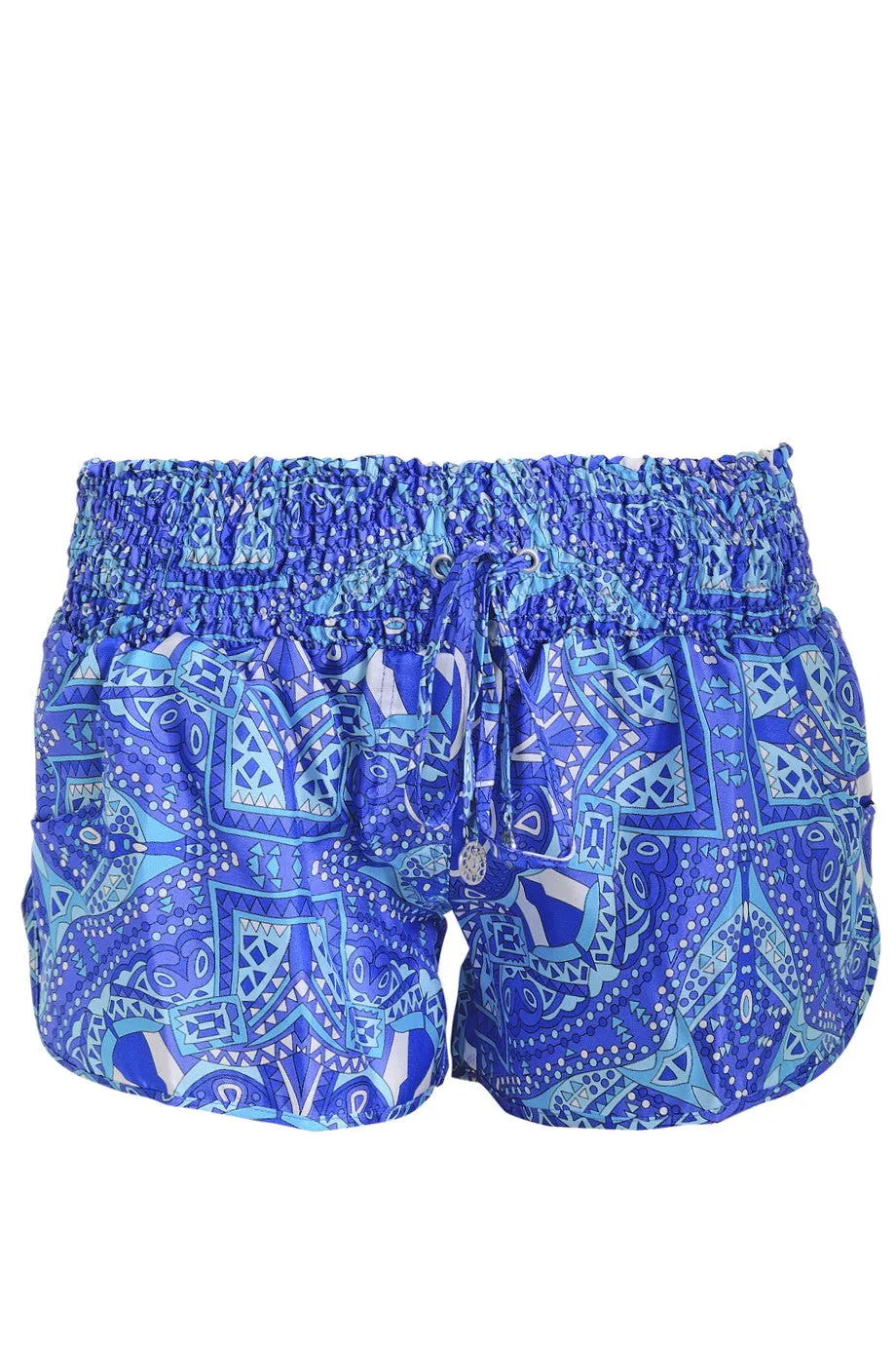 MY JEMMA JADIE Indigo Print Silk Shorts