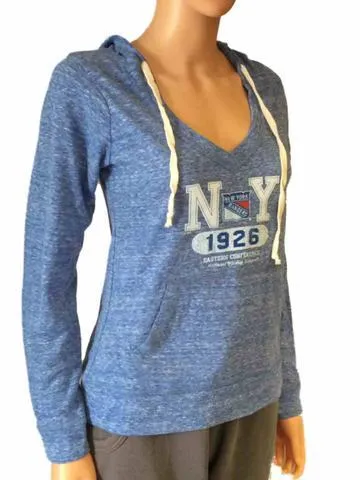 New York Rangers SAAG Women Blue Lightweight Pullover Hoodie Sweatshirt