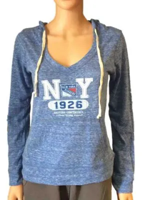 New York Rangers SAAG Women Blue Lightweight Pullover Hoodie Sweatshirt