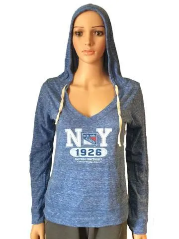 New York Rangers SAAG Women Blue Lightweight Pullover Hoodie Sweatshirt