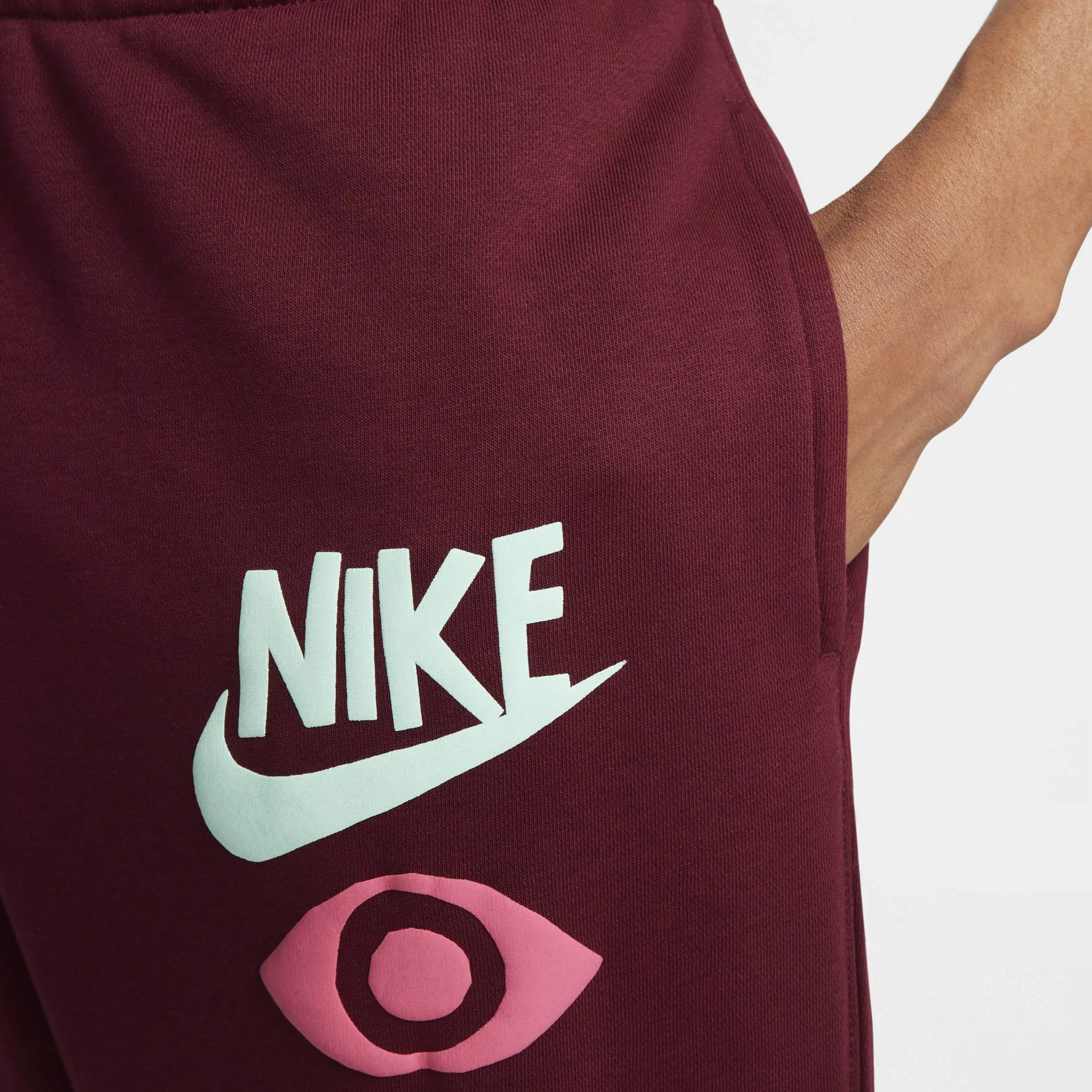 Nike Men's French Terry Pants - Burgundy Red