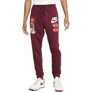 Nike Men's French Terry Pants - Burgundy Red