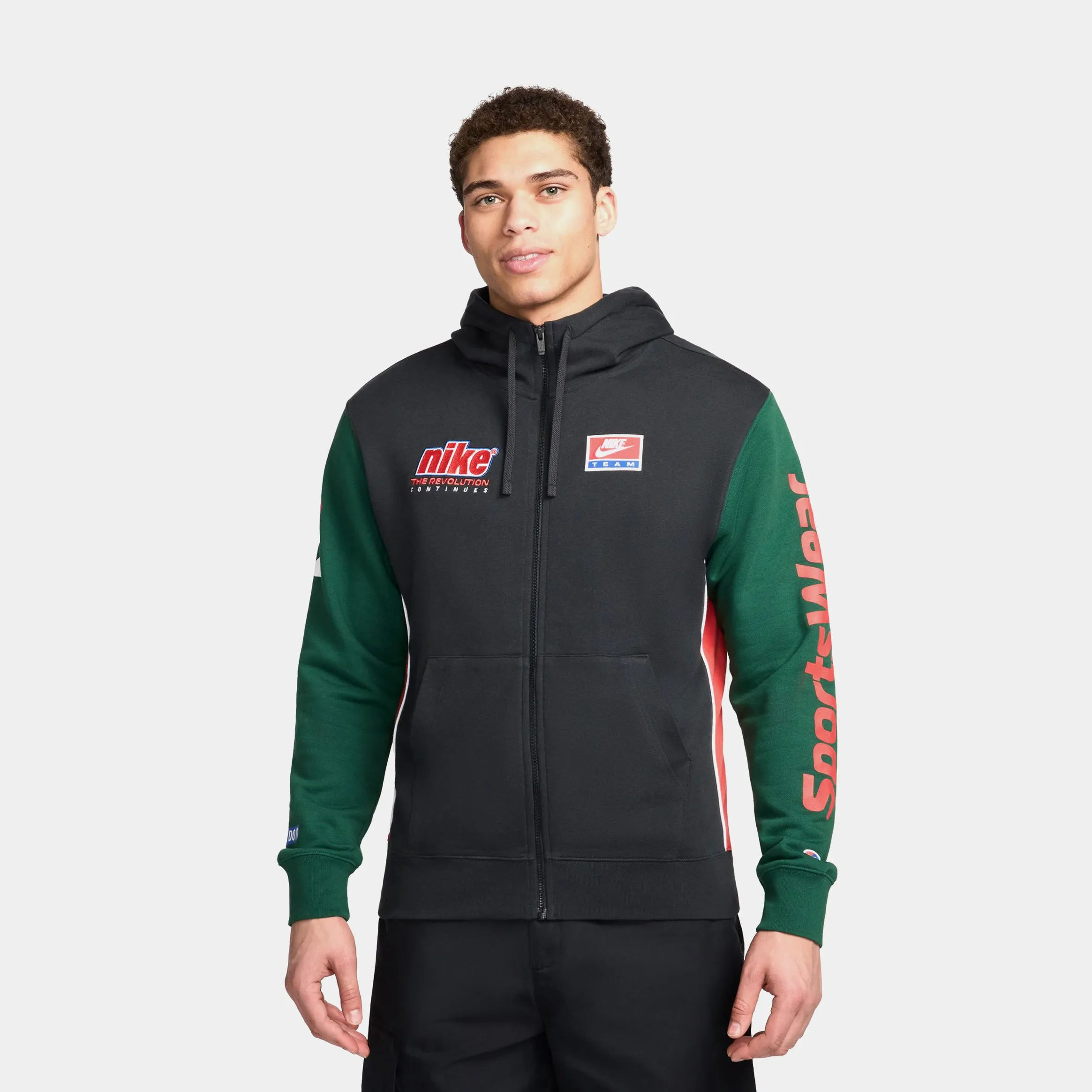 NSW Club Fleece Full Zip Mens Hoodie (Black/Green)