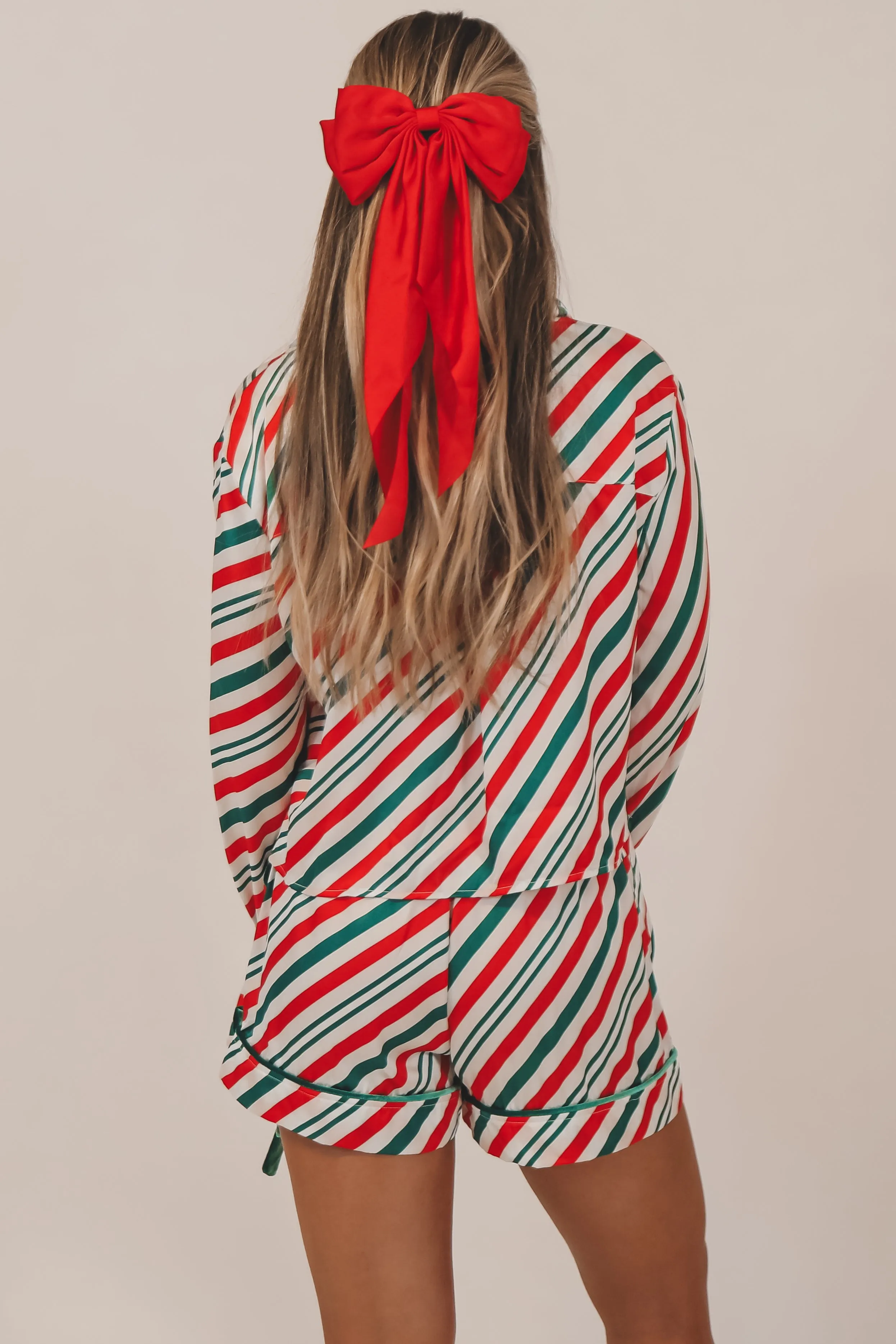 Oh Snowy Night Candy Cane Striped Pajama Set