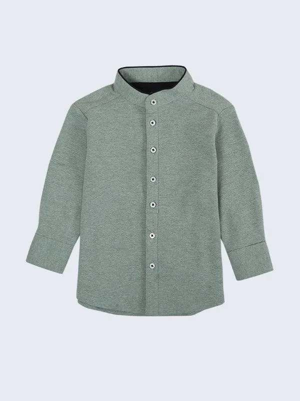 One Friday Green Full Sleeves Shirt