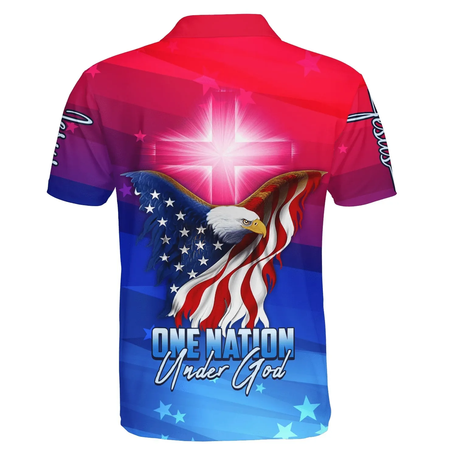 One Nation Under God American Eagle Polo Shirt - Christian Shirts & Shorts