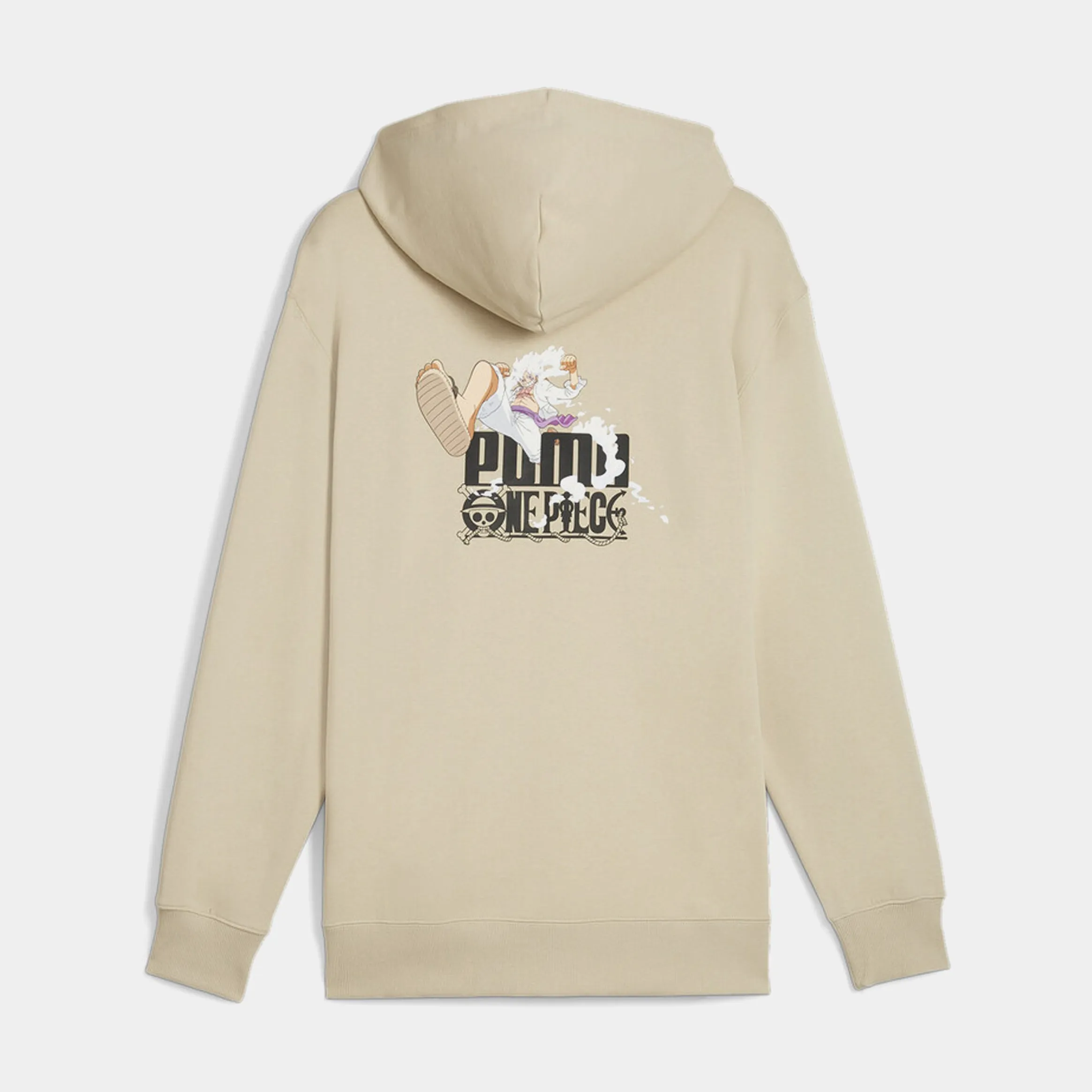 One Piece Graphic Pullover Mens Hoodie (Beige/Black)