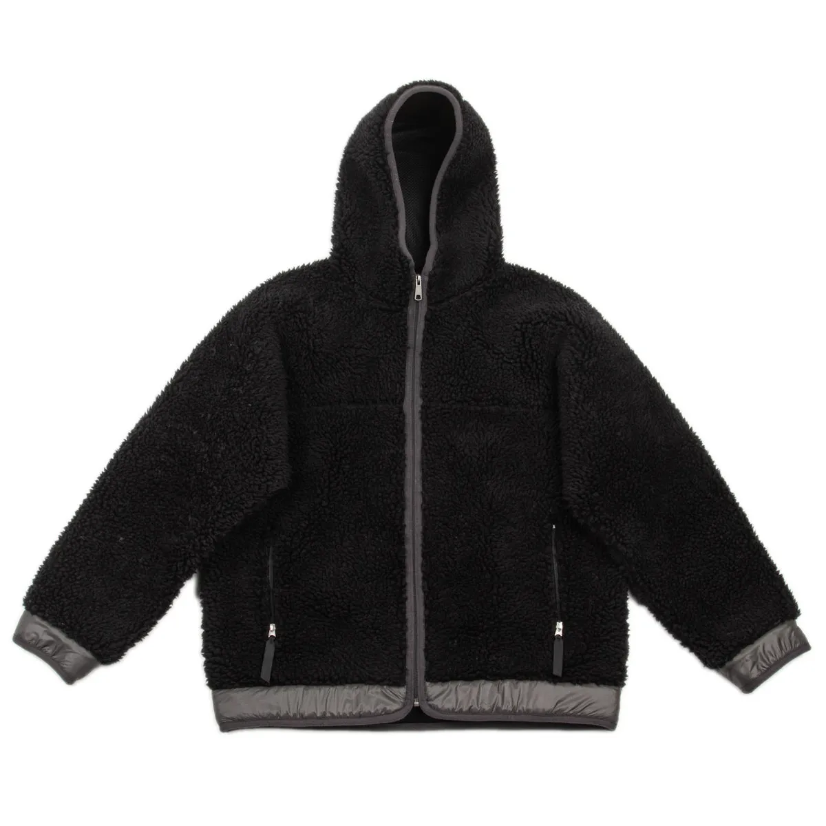 Outdoor Wool Pile Hooded Jacket