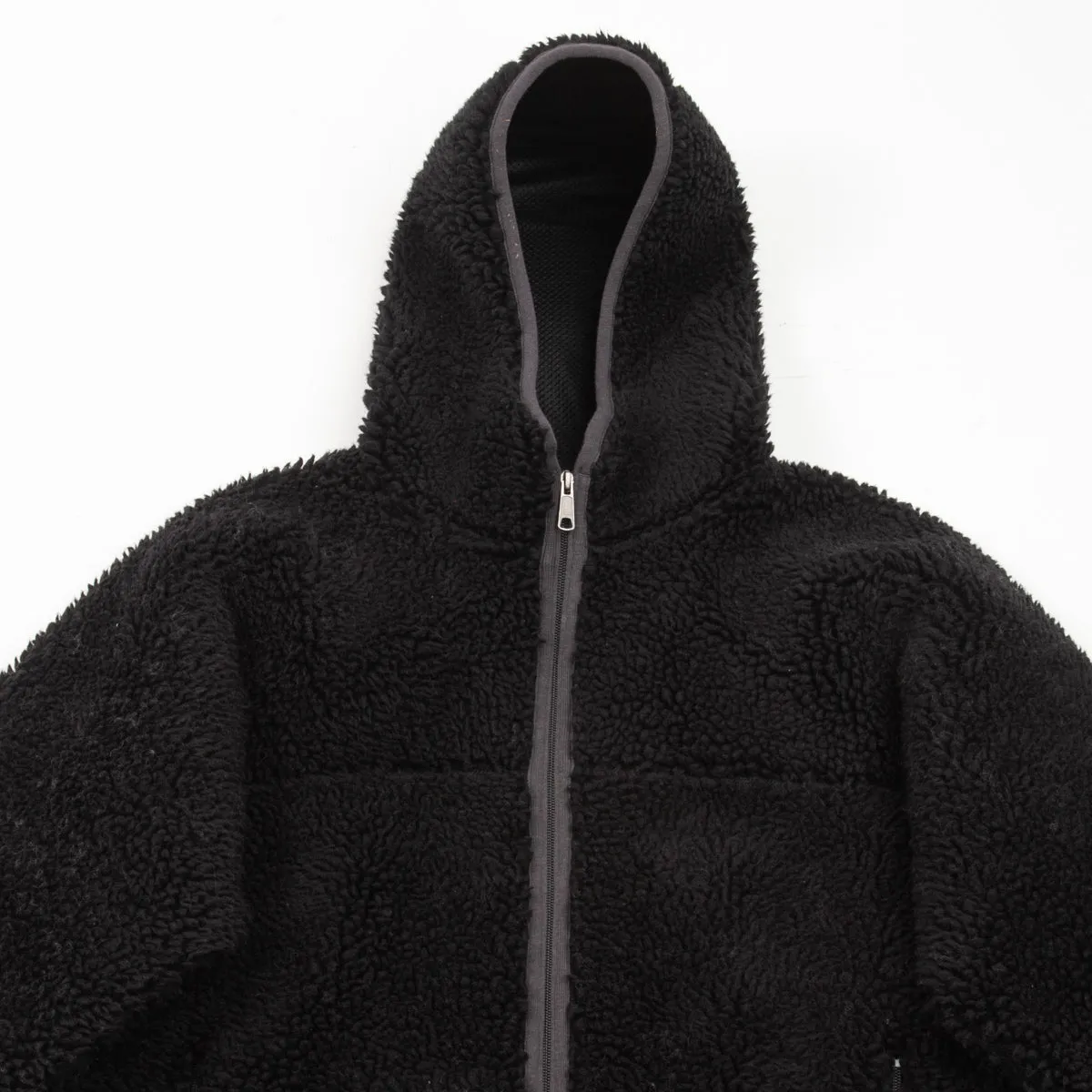 Outdoor Wool Pile Hooded Jacket