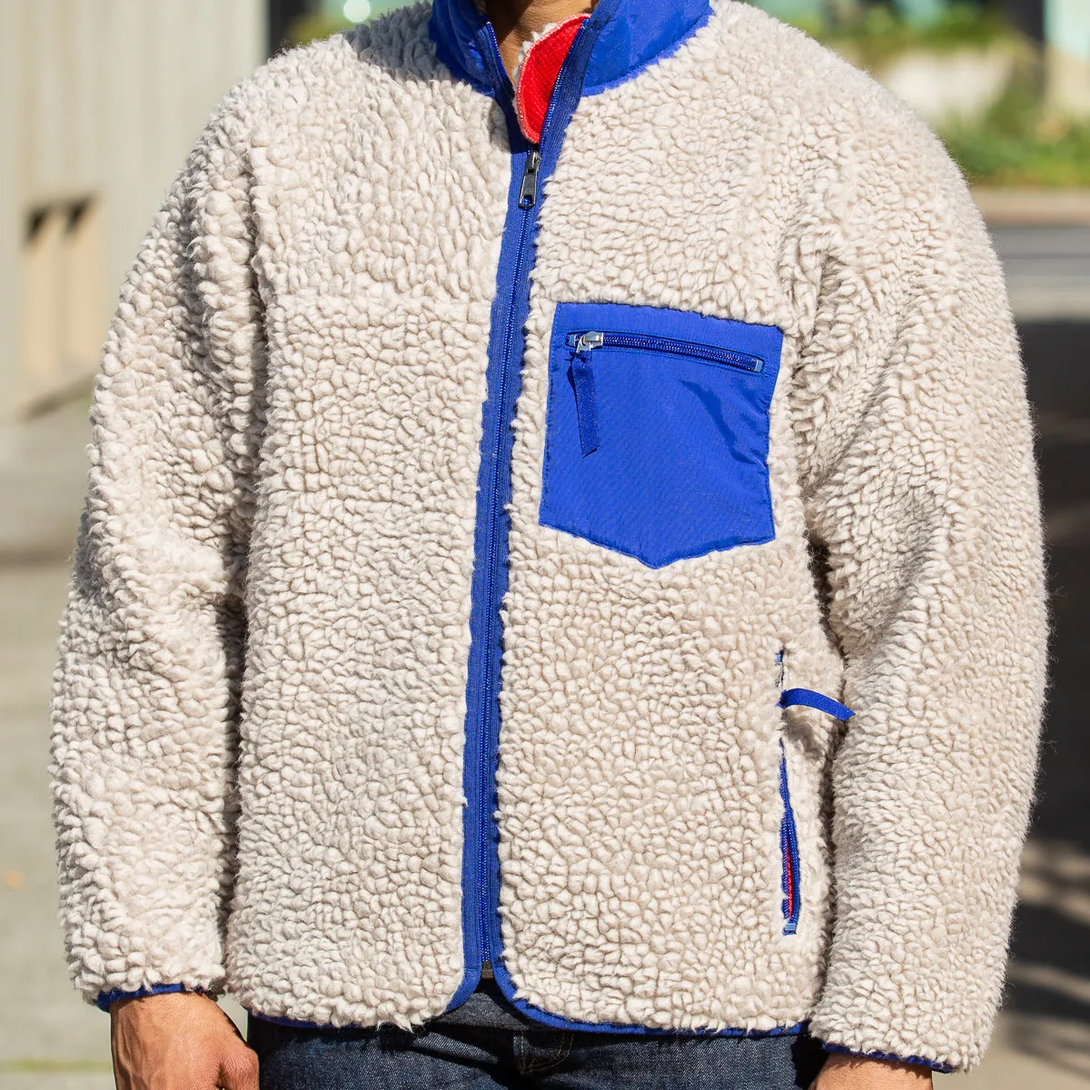 Outdoor Wool Pile Jacket - Ecru