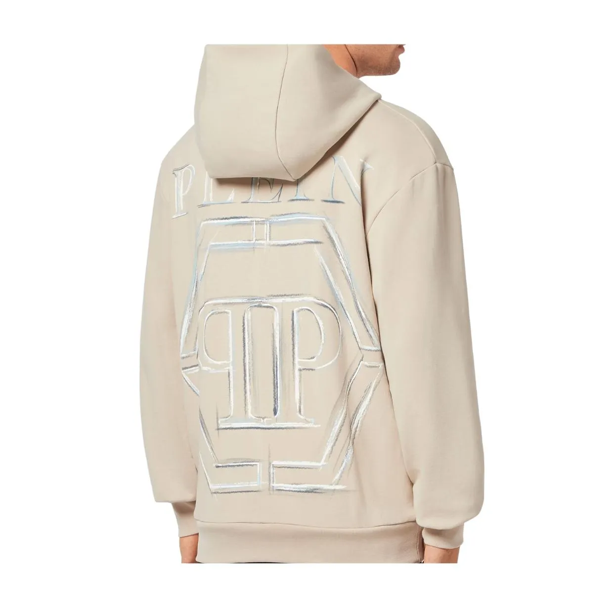 Philipp Plein Beige Hexagon Hoodie