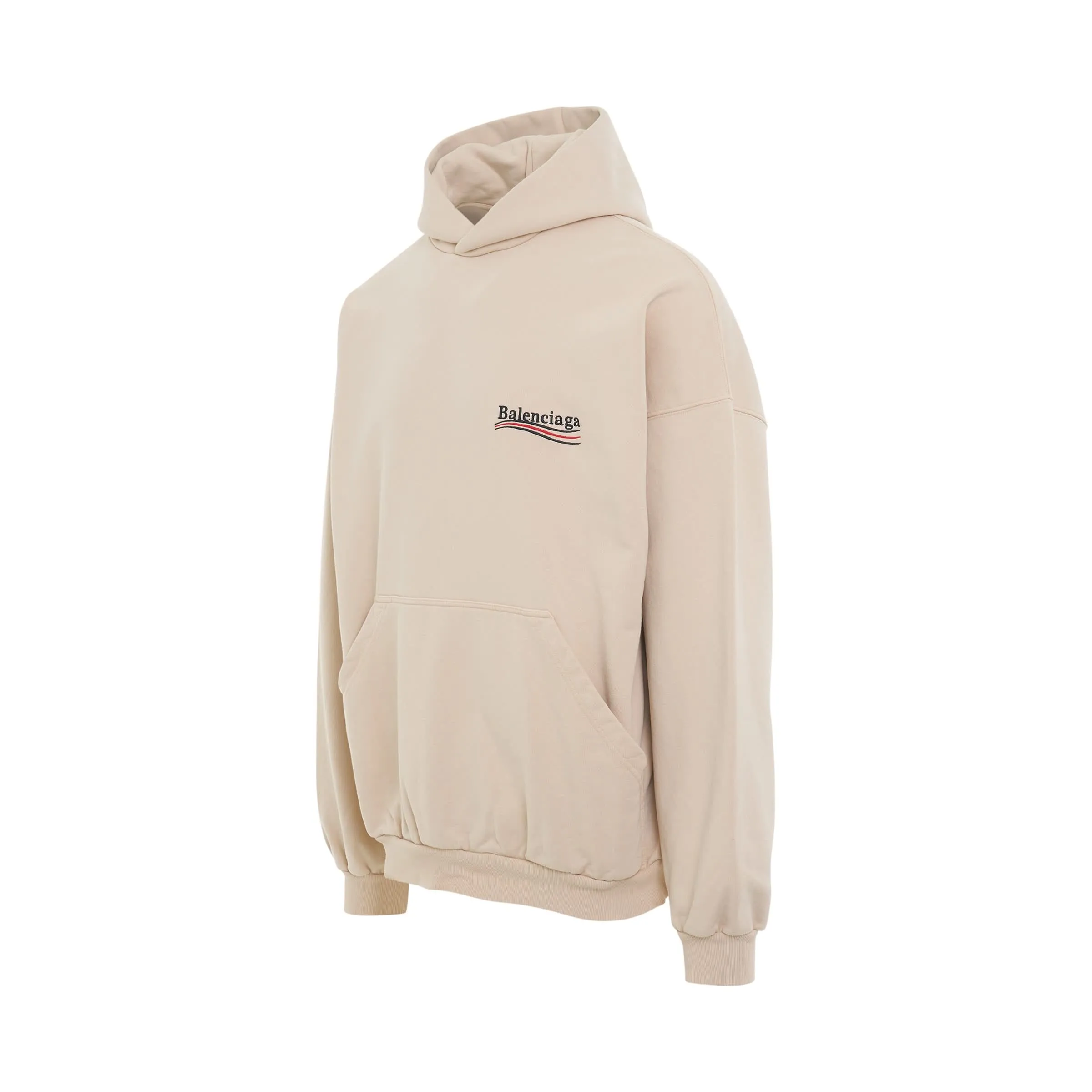 Political Campaign Oversized Hoodie in Light Beige