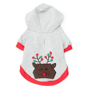 Pom Pom Reindeer Dog Hoodie