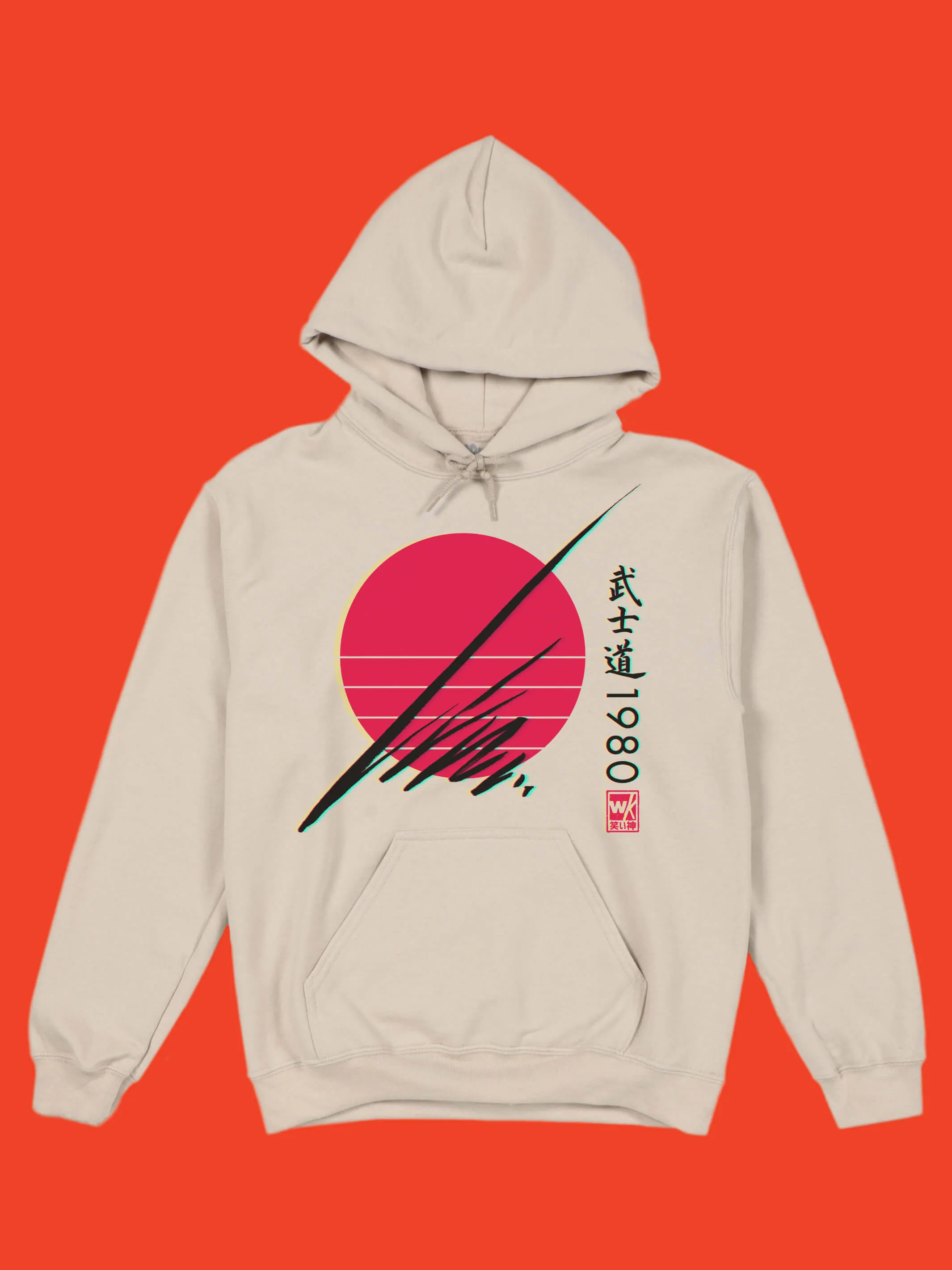 Popkiller Artist Series Warakami Vaporwave Bushido 1980 Pullover Hoodie