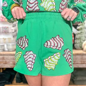 Queen Of Sparkles: Green Little Debbies Trees Shorts