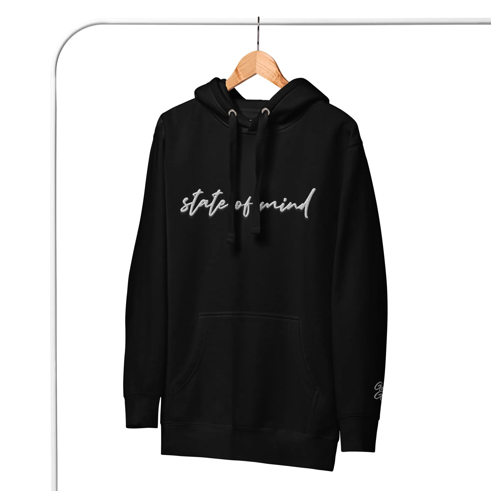 "State of Mind" Embroidered Unisex Hoodie (Color options available)